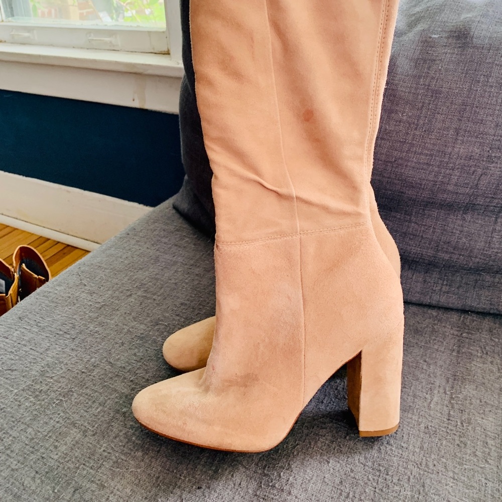 Aldo Knee-High Suede Heeled Boots